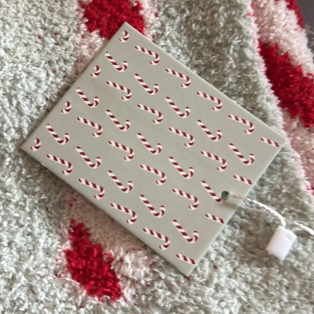Mint green Candy cane Christmas throw blanket